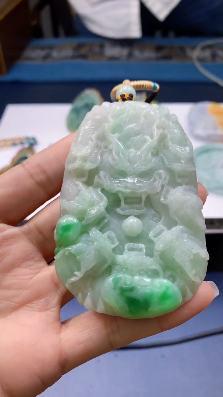 定制翡翠未镶嵌1080jj-毛货挂件44