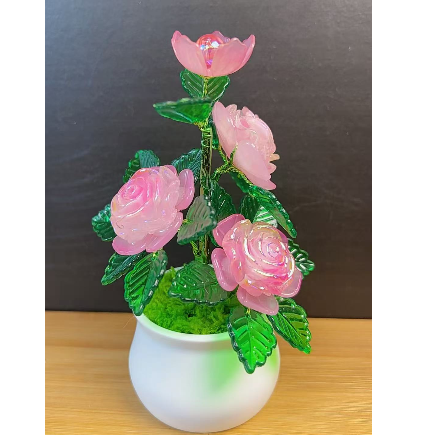 月季花（小盆栽）    手工DIY材料