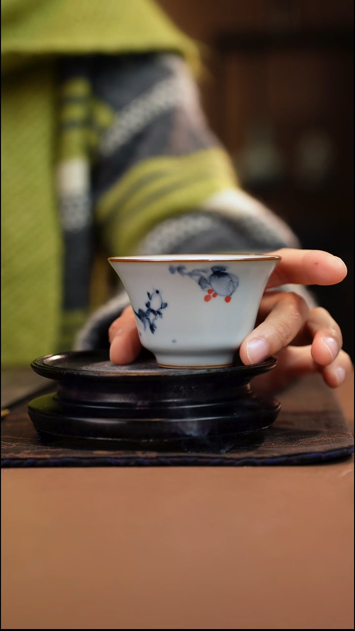 福利价 气窑 月影白马蹄杯 惜缘底款