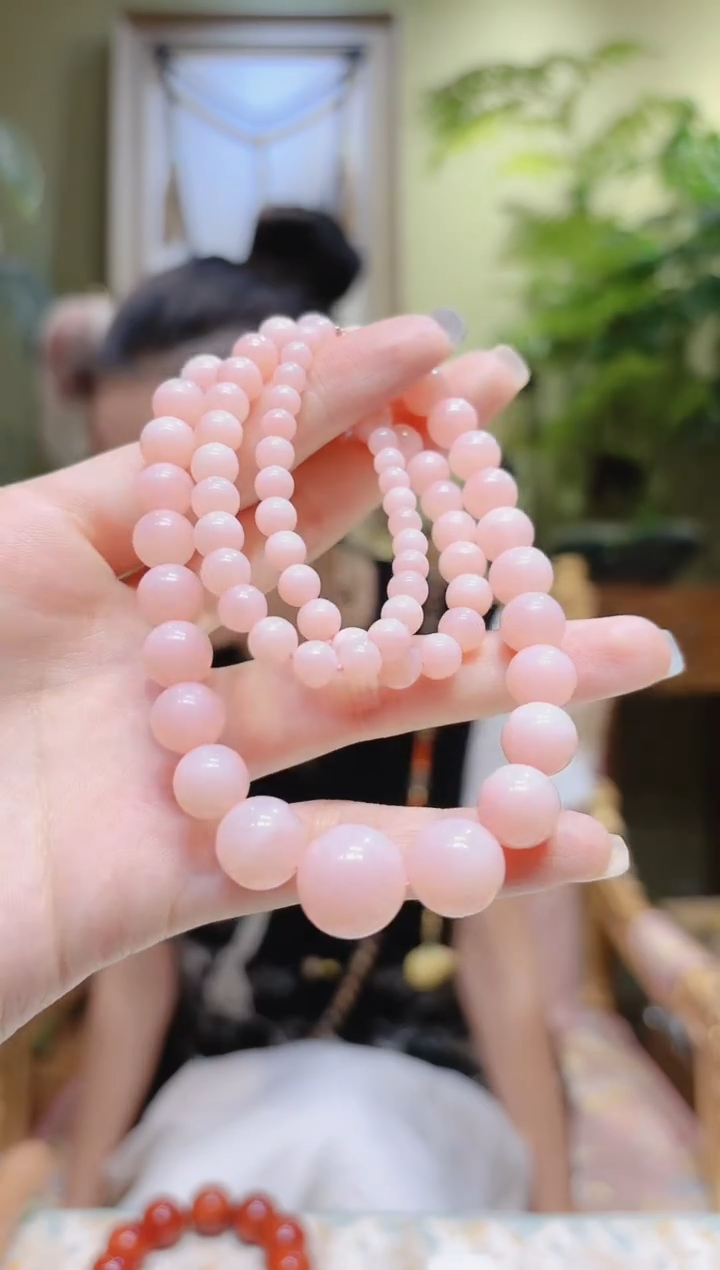 【闪购商品】欧泊项链18K金镶嵌粉澳宝塔珠项链1号