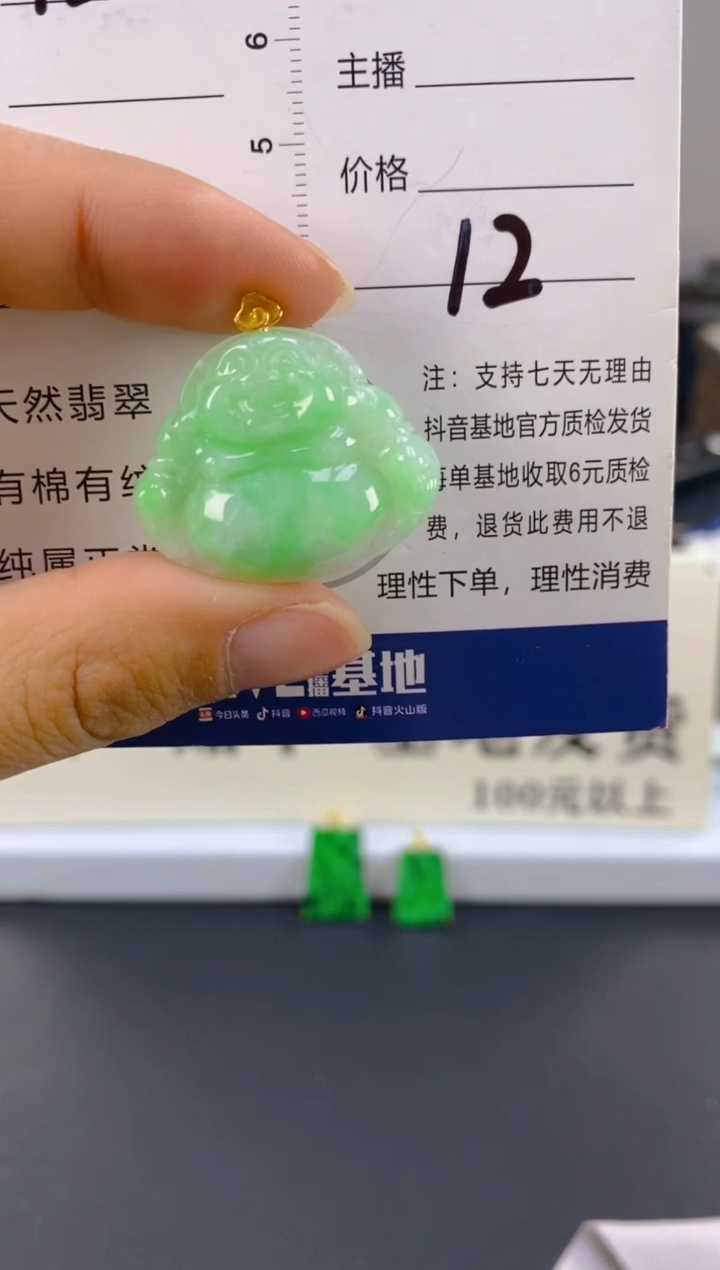 【闪购商品】翡翠颈饰18K金镶嵌天然A货翡翠