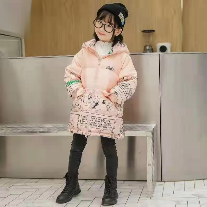 初柒母婴-小狗牌90白鸭绒防寒服-21095粉色【老款清货福利】