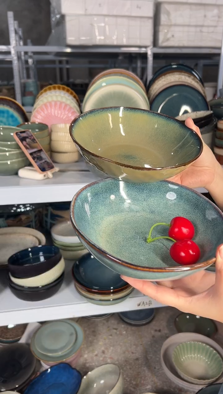 陶瓷外贸尾货瑕疵满20包邮X2菜碗组合