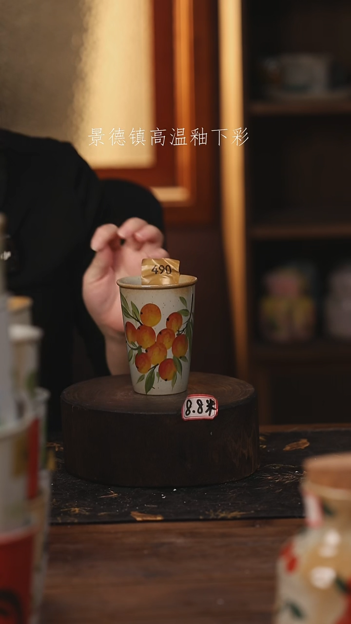 陶瓷景德镇高温釉下手绘陶瓷@L490@