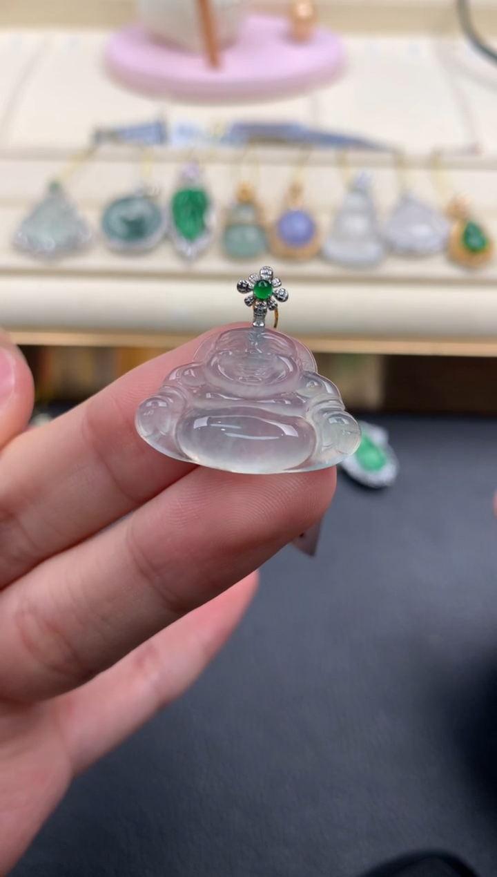 【闪购商品】翡翠颈饰18K金镶嵌A897    