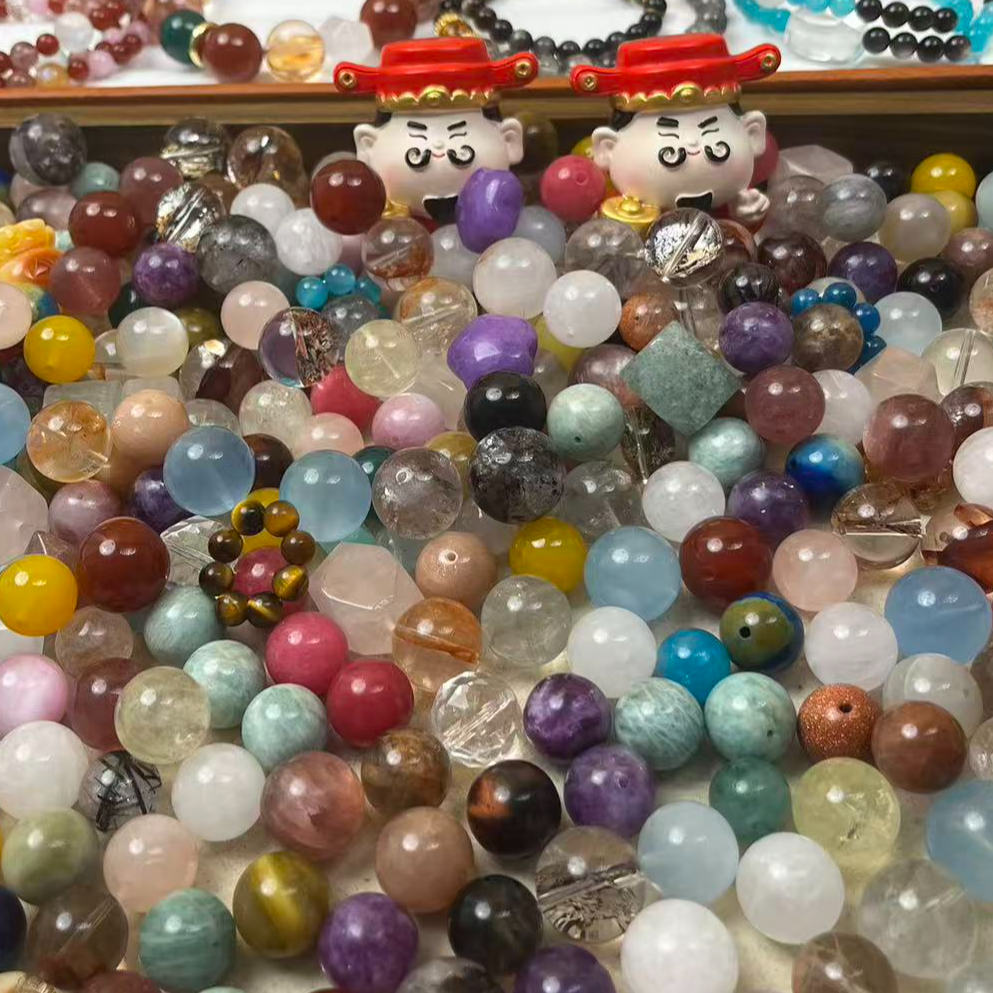 天然水晶珠宝可用于多宝diy手串链设计水晶单珠散珠多样性发一