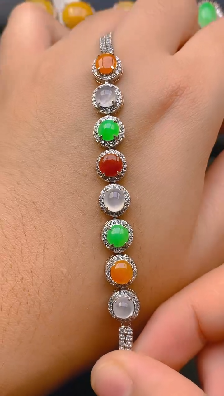 【闪购商品】翡翠戒指银S925镶嵌天然A货翡翠1