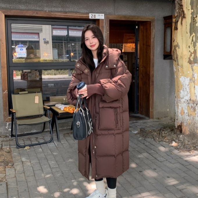 （冬日款）宽松连帽休闲加厚韩冬季时尚长款羽绒服2206