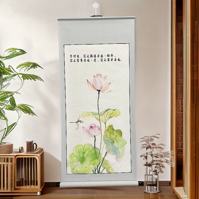 【Z29号 爱莲说1】60x150仿古画国风画装饰画