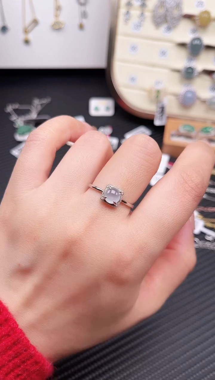 【闪购商品】翡翠戒指银S925镶嵌戒指