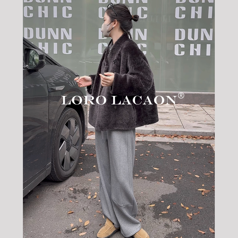 以赛亚 暖绒絮语 冬季南非小拉贡皮草显瘦暖奢女款皮毛一体 58126