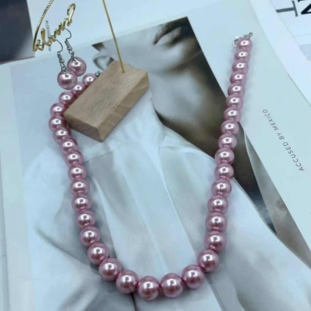 非金属仿珍珠项链 非金属仿珍珠项链 妈妈项链粉紫百搭珠宝福利款