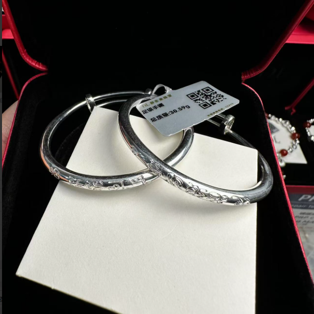 足银手镯 许昌网红超市代购宝宝足银系列手环银锁