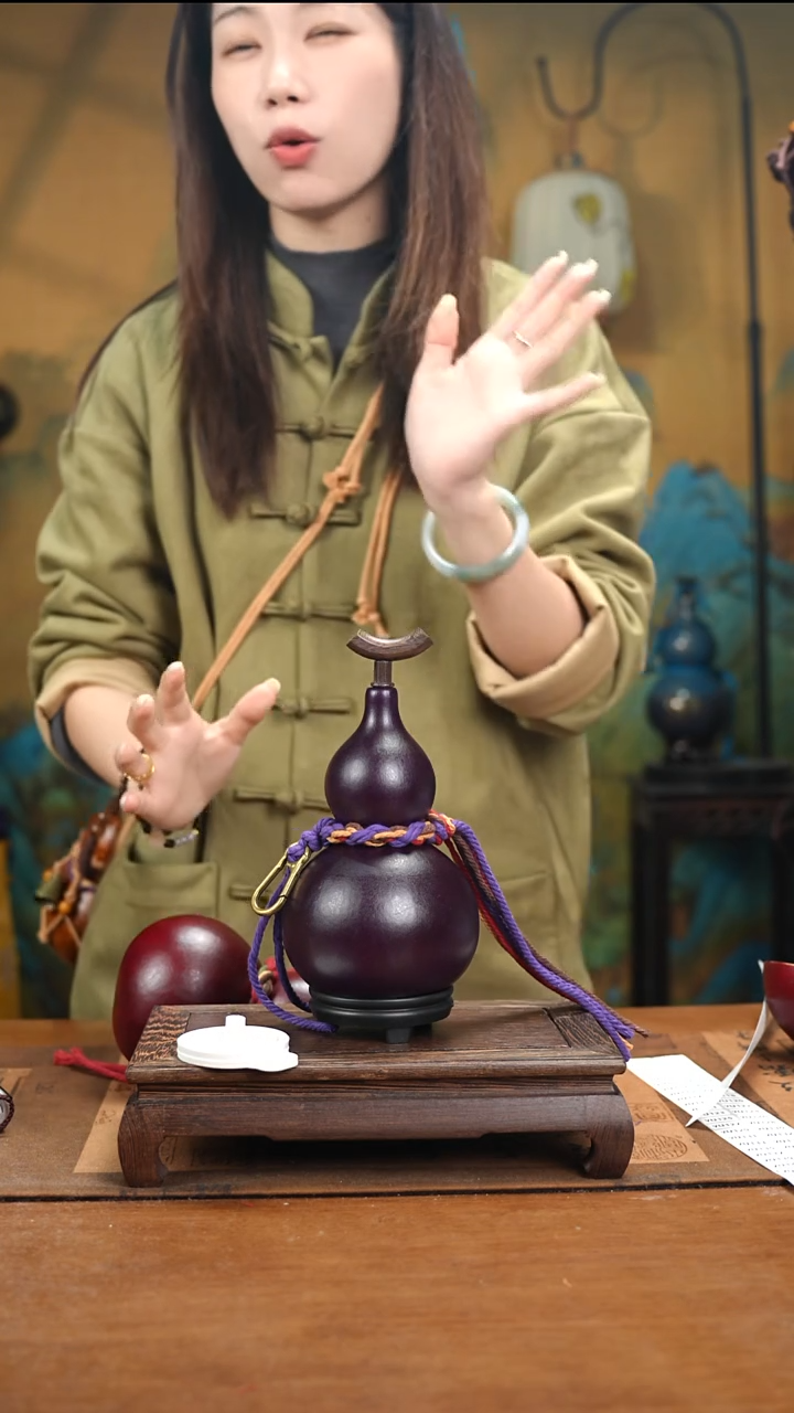 YU068复古网兜款天然酒葫芦（一物一拍）