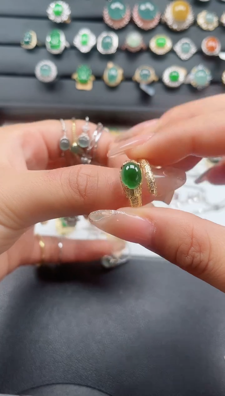 翡翠戒指银S925镶嵌3213213