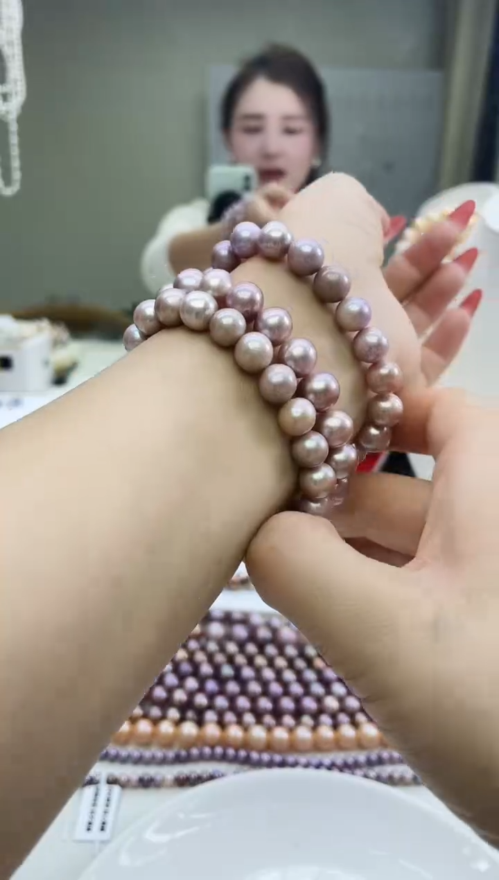 未镶嵌手链淡水珍珠紫色系手链