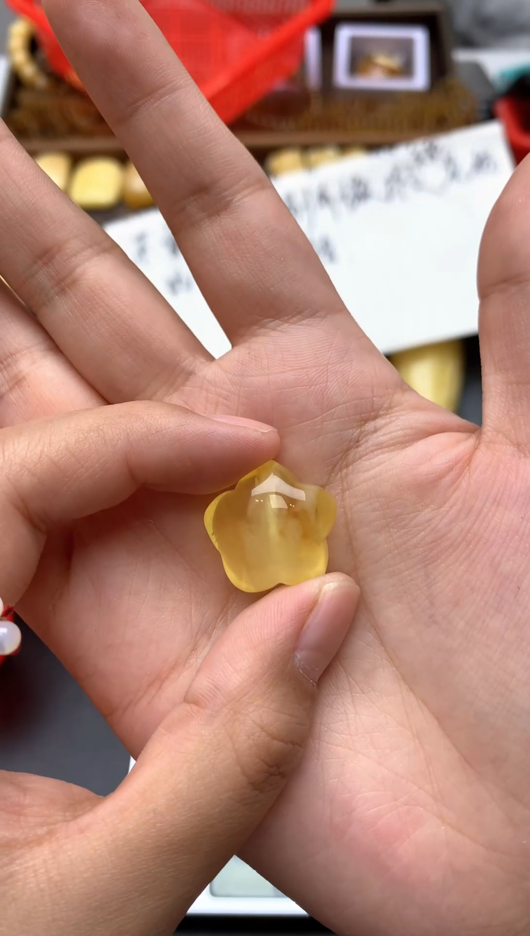 【闪购商品】琥珀珠宝奇石未镶嵌098琥珀蜜蜡微瑕花粉小坑气泡