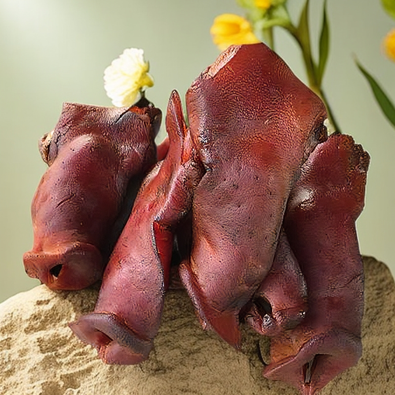 湖南农村柴火烟熏腊猪脸纯手工腌制农家营养风味