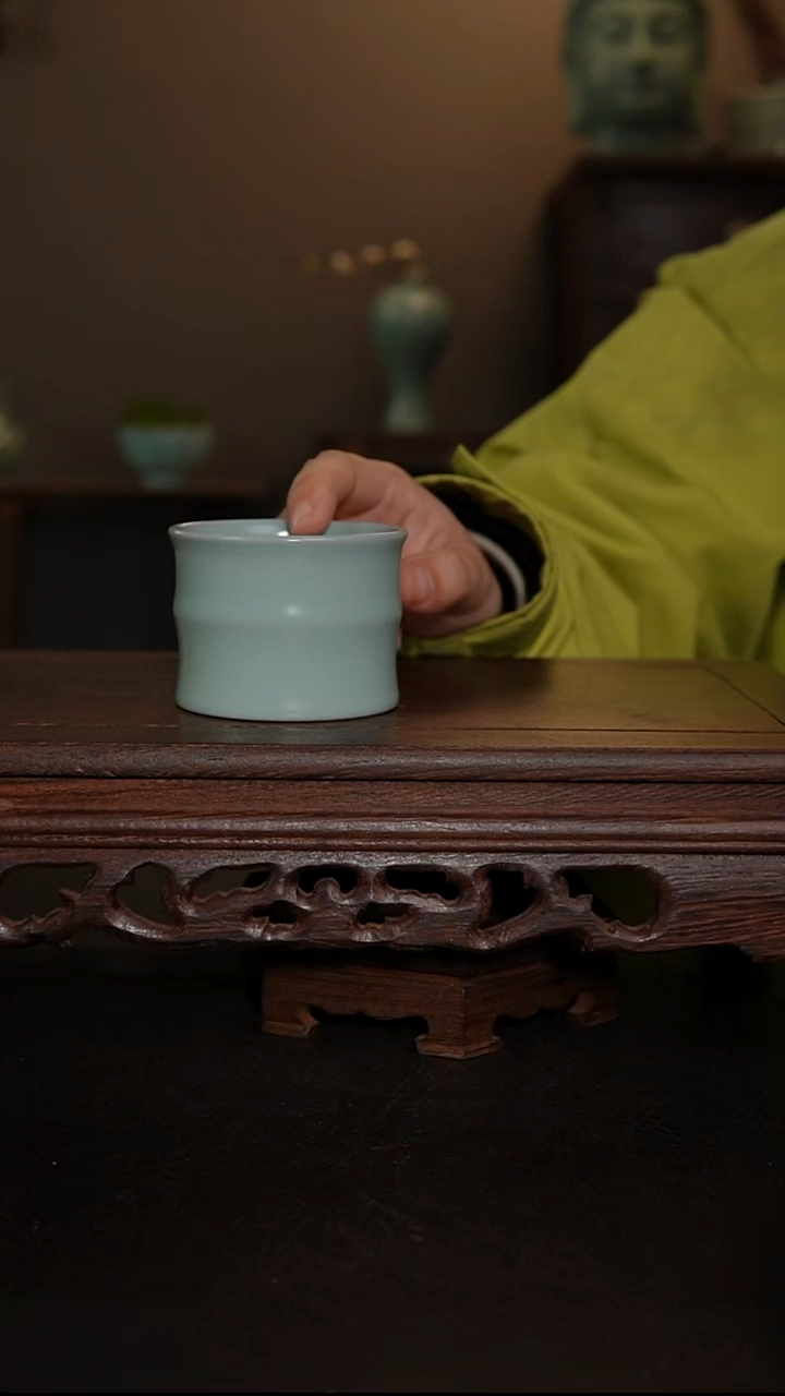 摆件瓷王国奇手工竹节杯 印章