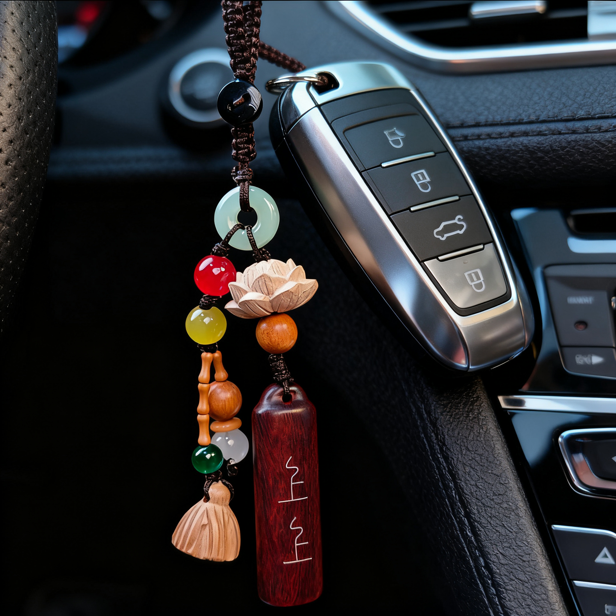 指尖木艺-上上签钥匙扣手机挂