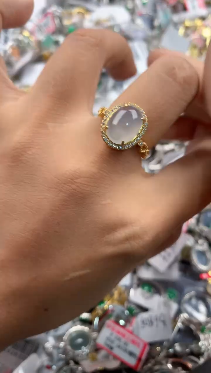 银S925镶嵌戒指翡翠11          7