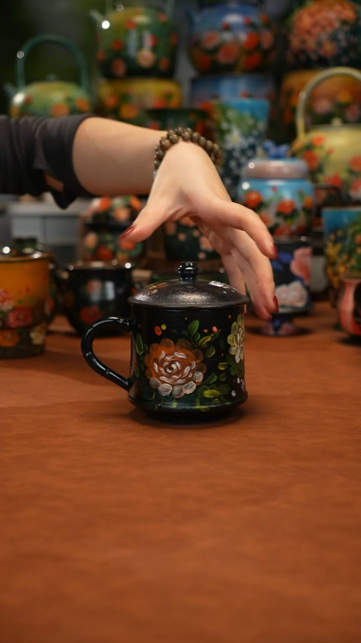 紫砂油画手绘釉下彩