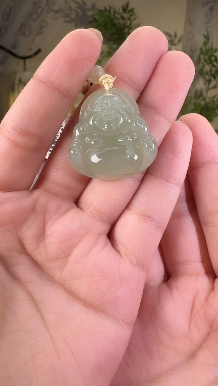 和田玉未镶嵌颈饰30佛公 p