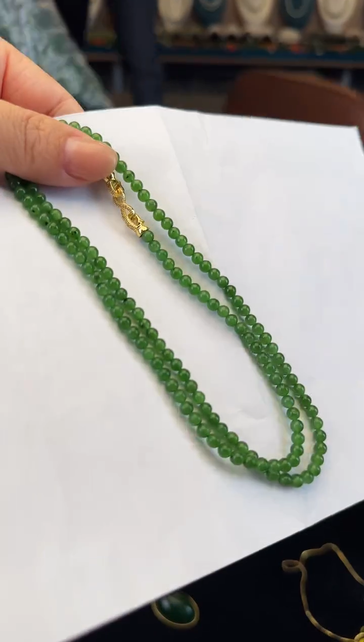 颈饰未镶嵌和田玉卡4小米链