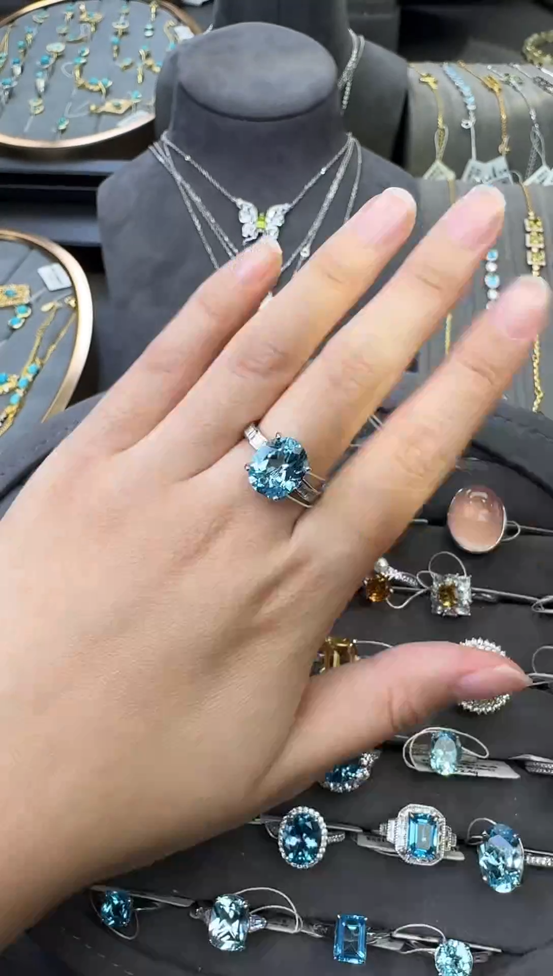 银S925镶嵌戒指托帕石3.6ct/{七天鉴赏}