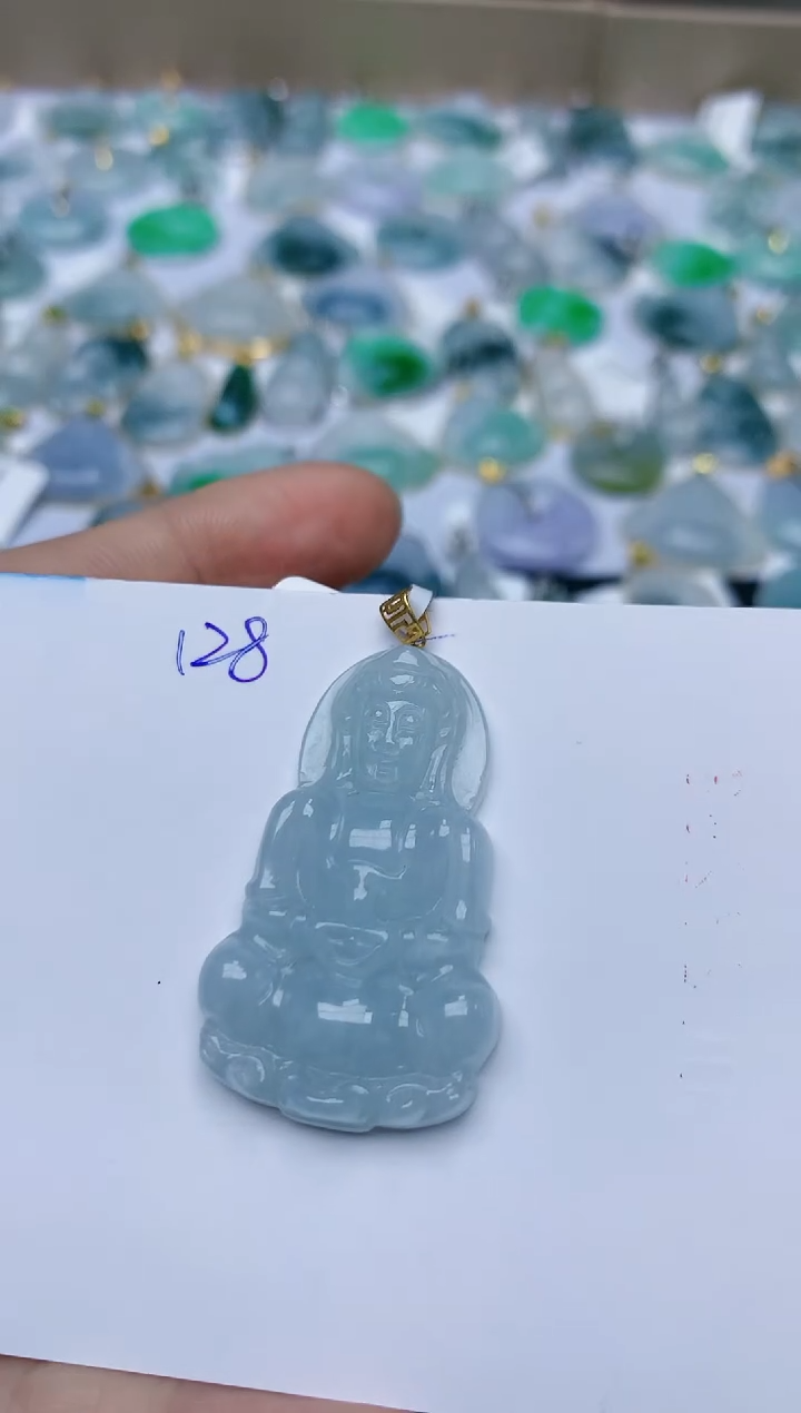 【闪购商品】翡翠颈饰18K金镶嵌天然翡翠A货    128