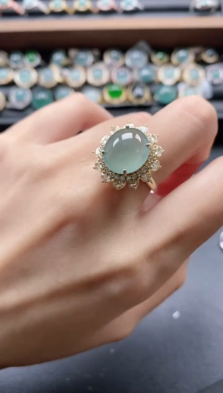 【闪购商品】翡翠戒指银S925镶嵌51511