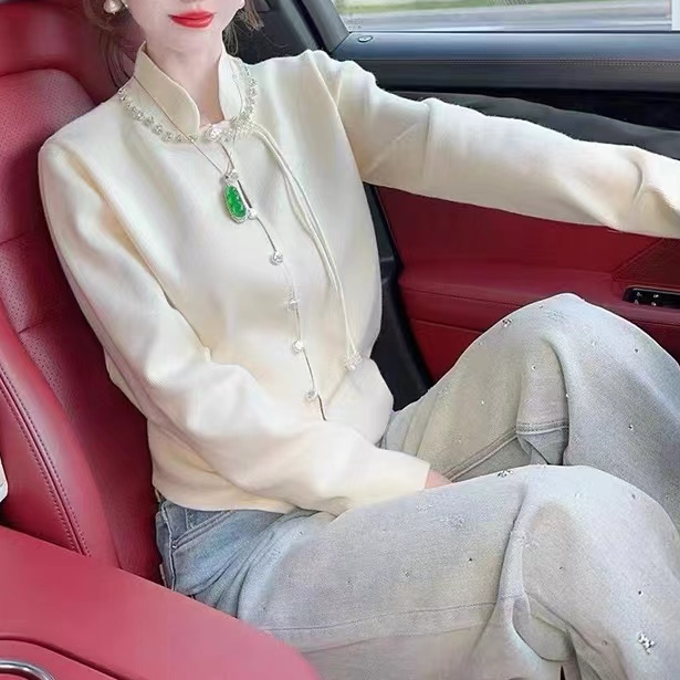 【新中式国风款】241050改良版中式立领羊绒开衫复古优雅气质款