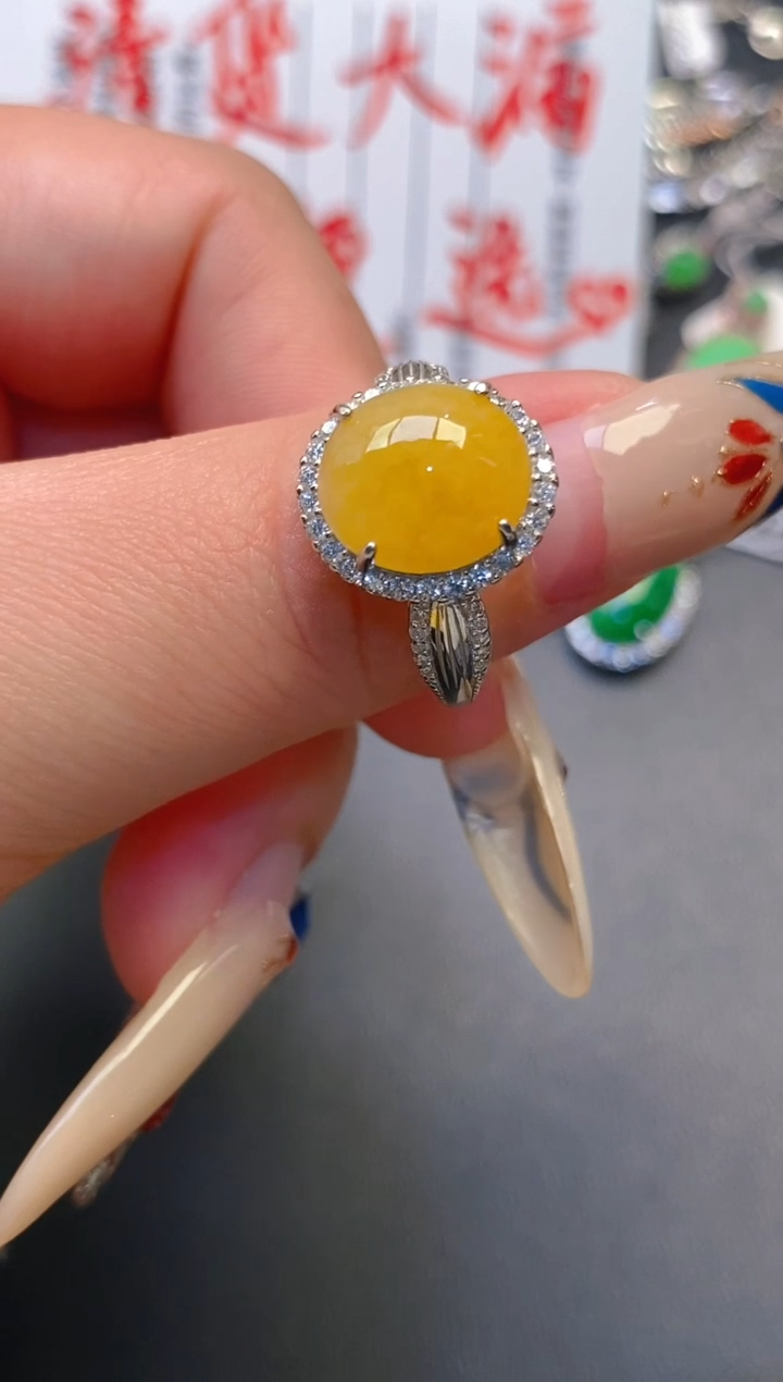 【闪购商品】翡翠耳饰银S925镶嵌天然A货翡翠1