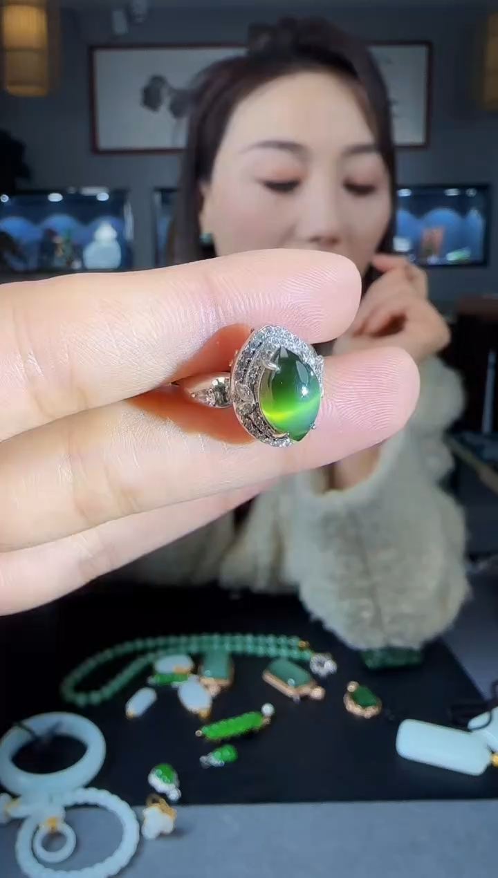【闪购商品】和田玉戒指银S925镶嵌1