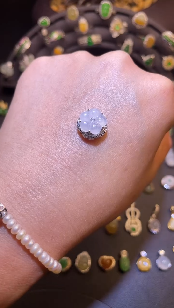 吊坠(不含链)银S925镶嵌翡翠1