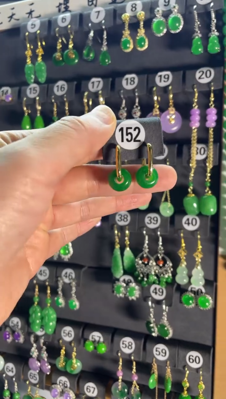 【闪购商品】翡翠耳饰银S925镶嵌152.....
