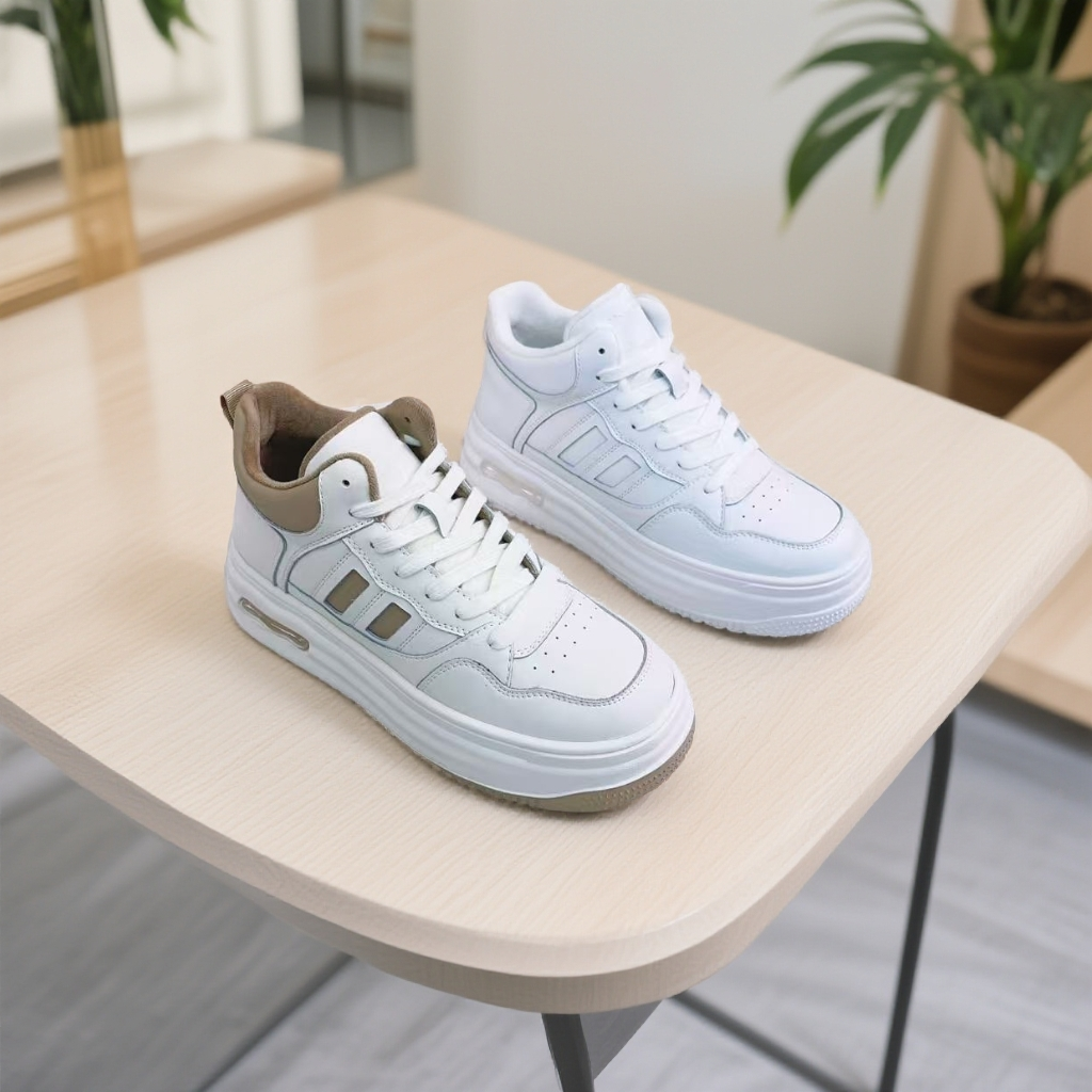 高帮加棉休闲运动板鞋女鞋防磨厚底休闲舒适百搭加绒20623