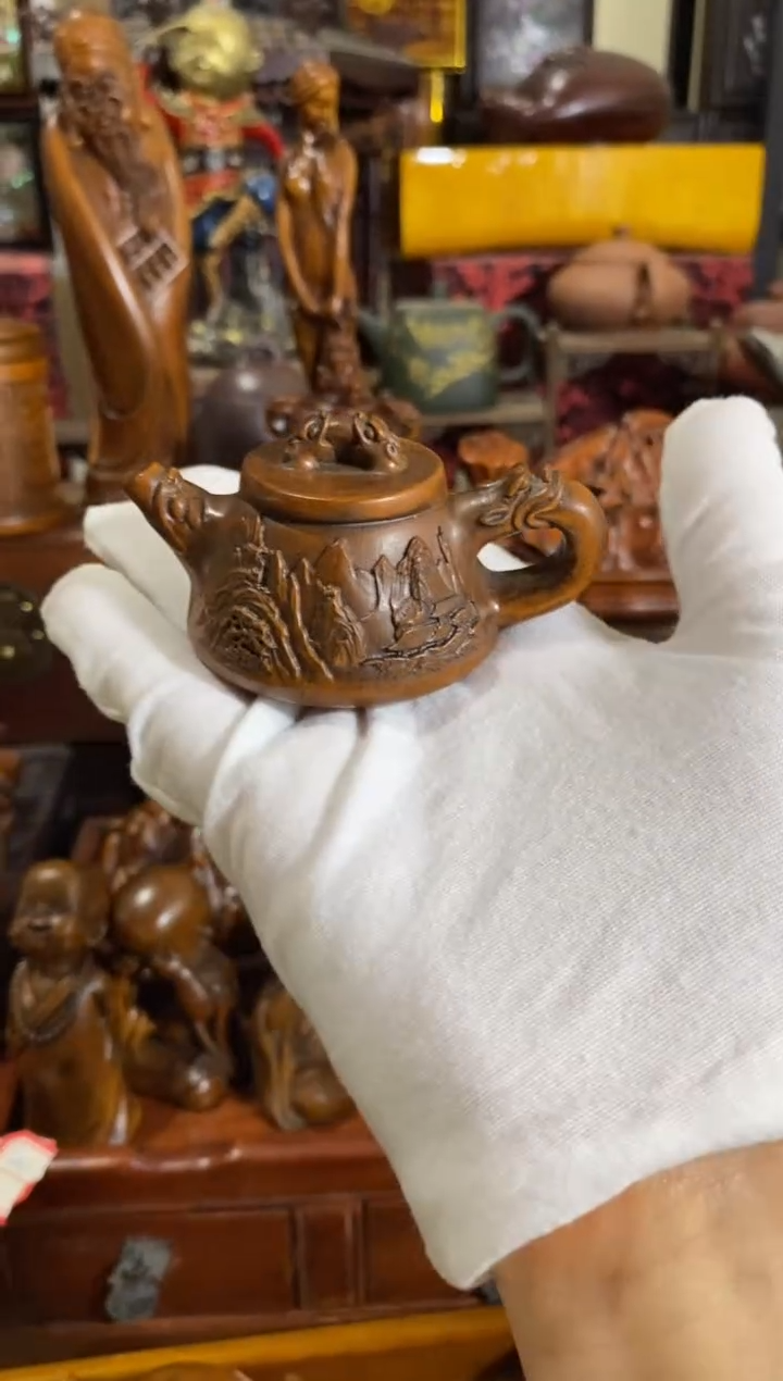 木净*…小叶黄杨小件靠山壶