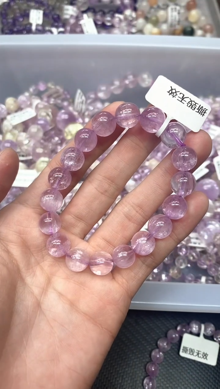未镶嵌锂辉石手串AA5紫锂辉10mm
