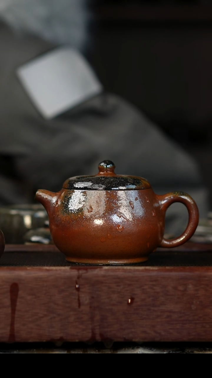 茶壶紫砂柴烧紫砂 宽口文旦200cc