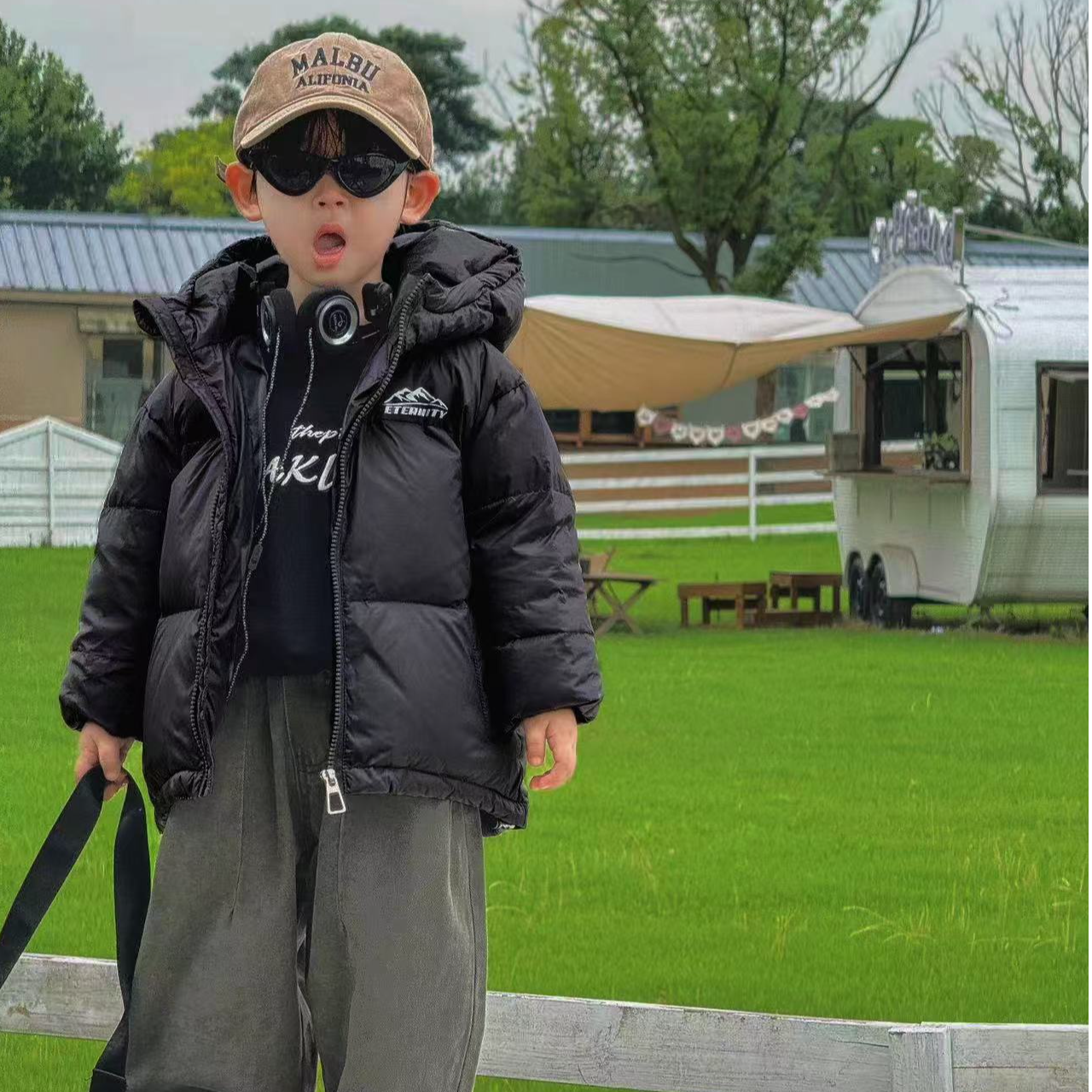 【极寒款】韩系儿童保暖锁温连帽新国标白鸭绒极寒羽绒服-YY