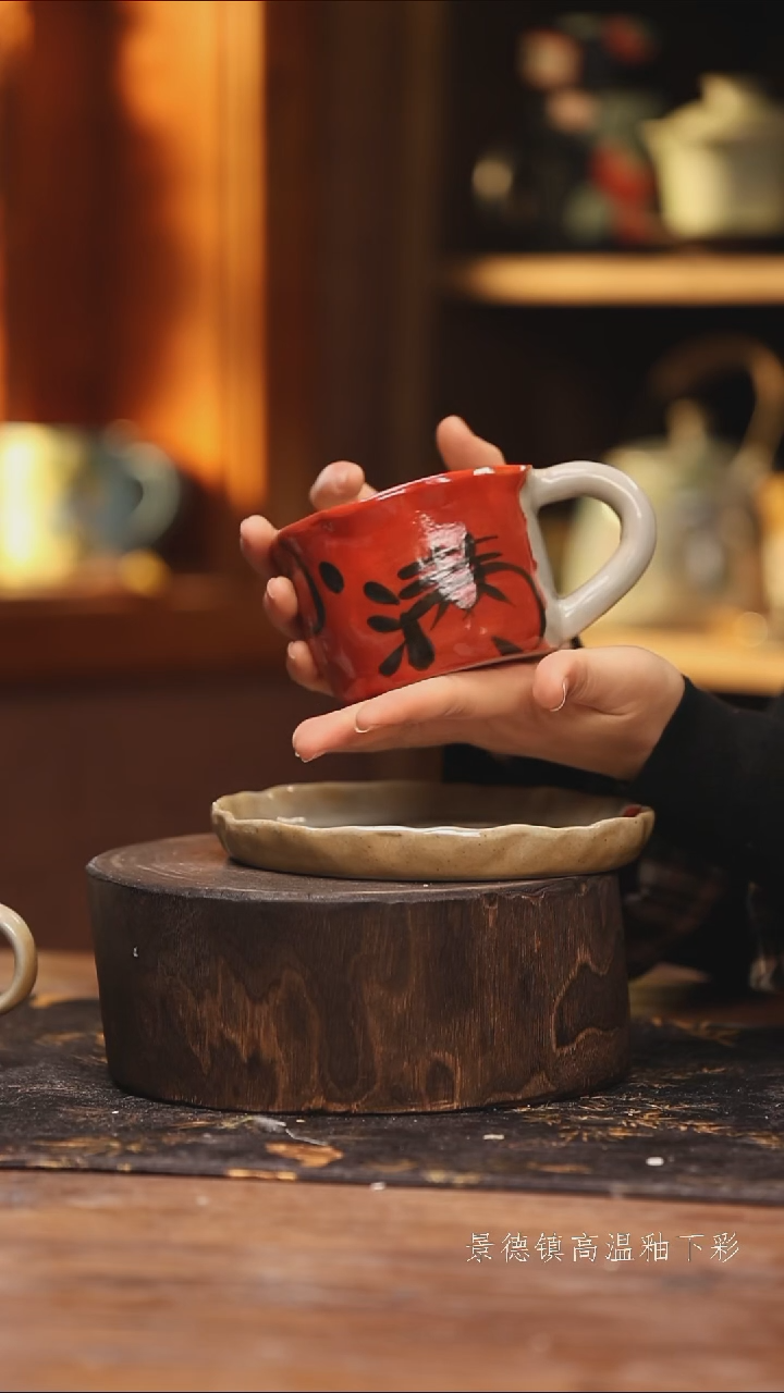 陶瓷景德镇高温釉下手绘陶瓷@L758@