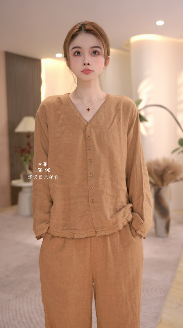大菲【予花】高定设计款中式风家居服套装