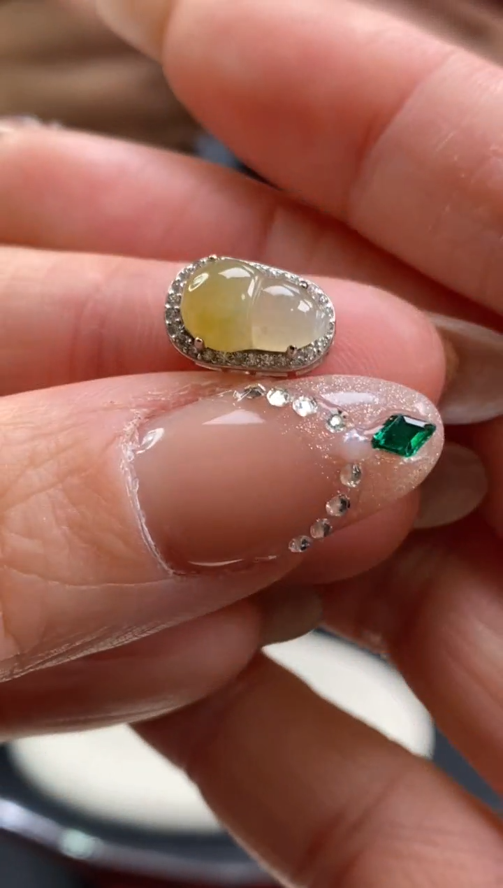 颈饰银S925镶嵌翡翠净货1321