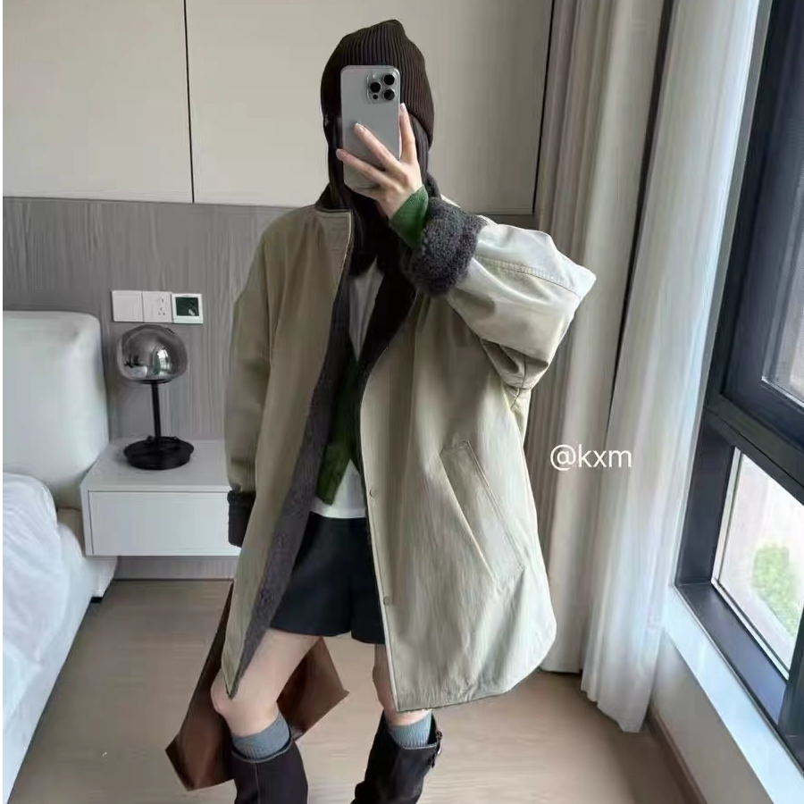 2025秋冬款韩版宽松显瘦派克服加厚棉服休闲上衣中长款