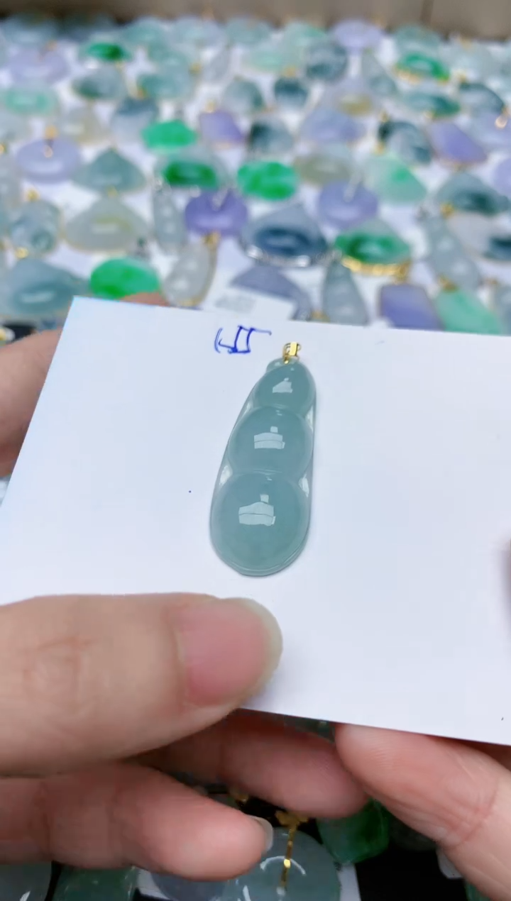 【闪购商品】翡翠颈饰18K金镶嵌天然翡翠A货    