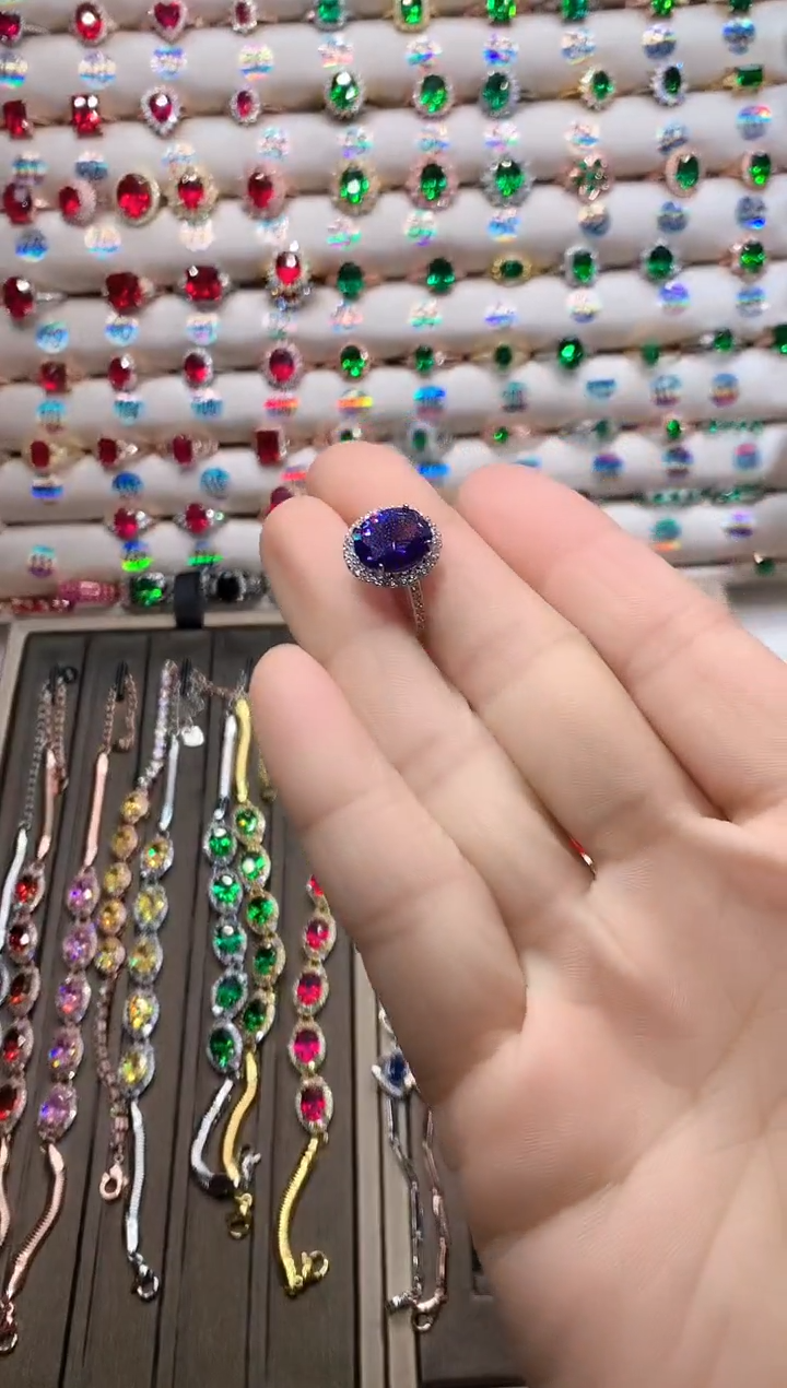 【闪购商品】水晶戒指银S925镶嵌银色