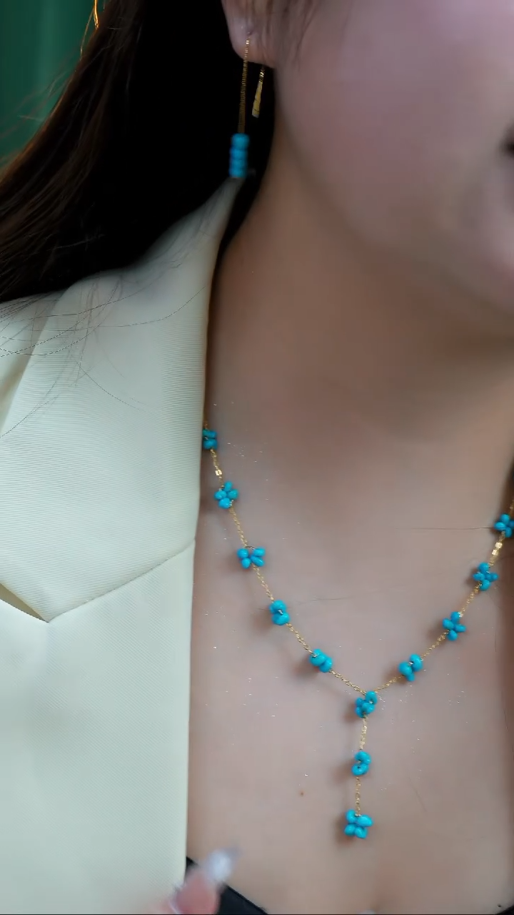 【闪购商品】绿松石项链银S925镶嵌发货一件