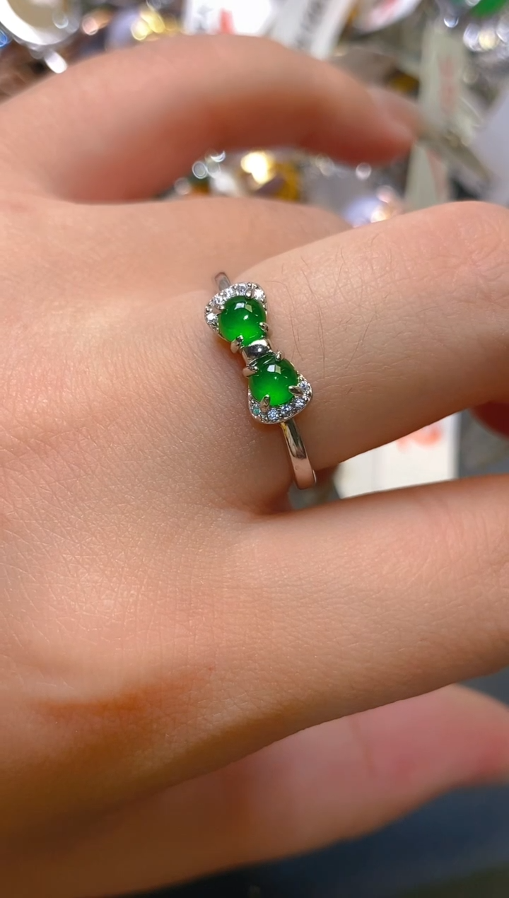 【闪购商品】翡翠耳饰银S925镶嵌天然A货翡翠1