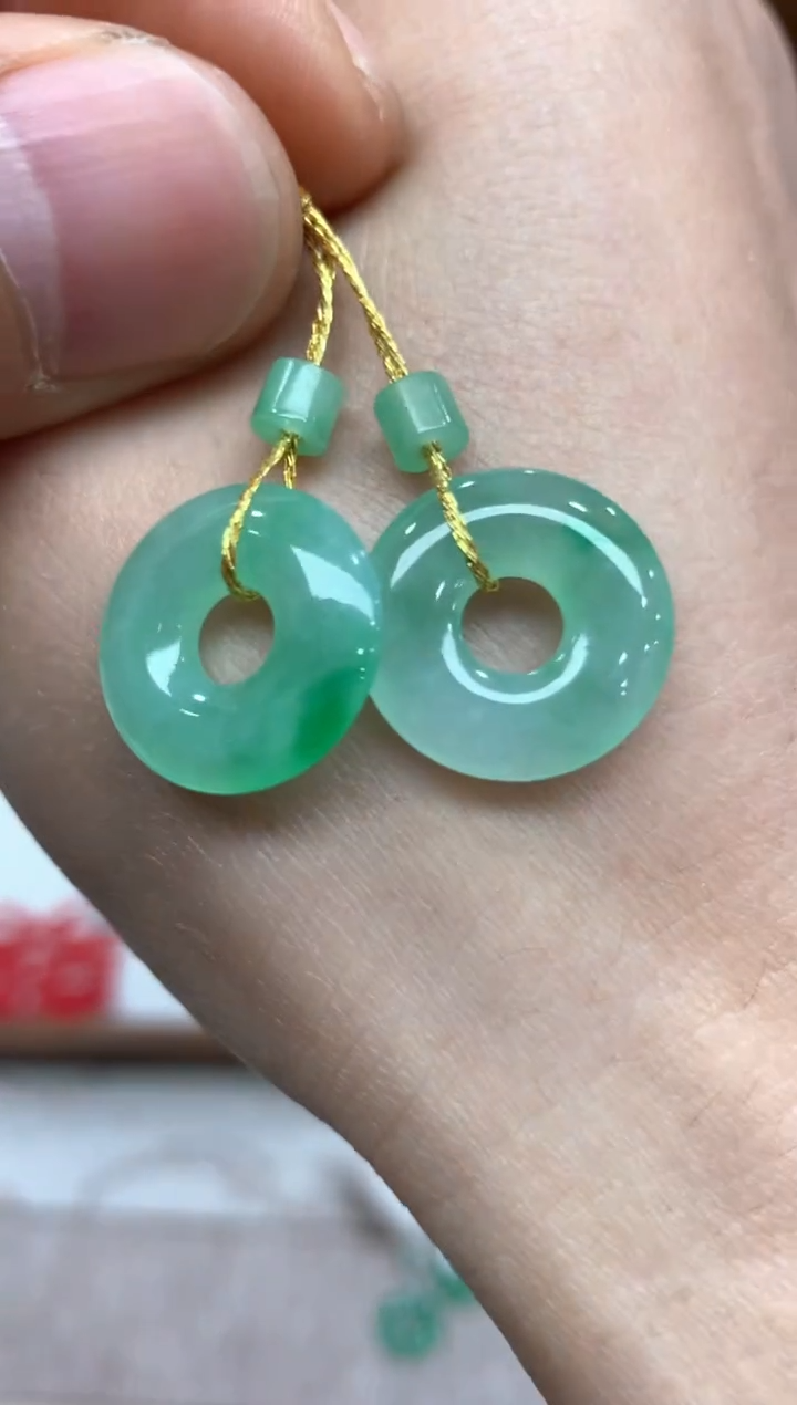 【闪购商品】翡翠耳饰未镶嵌甜甜圈